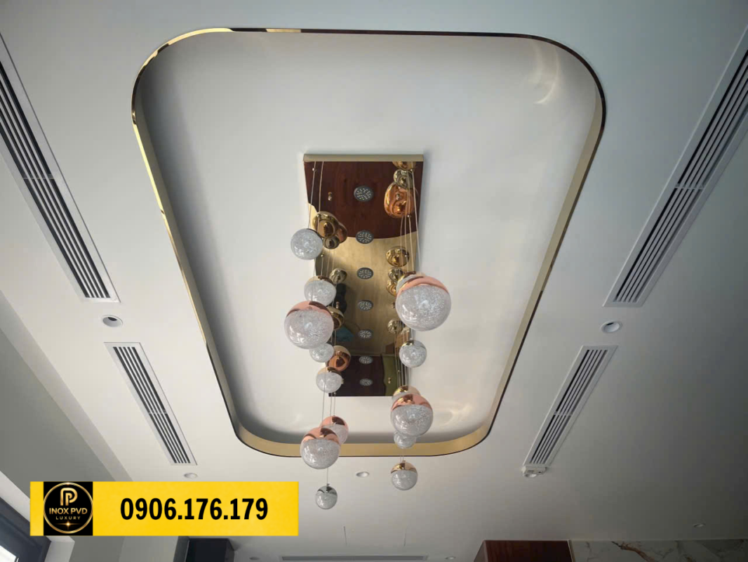 Nẹp inox trang trí trần thạch cao che mối nối đẹp, tăng thẩm mỹ trần nhà