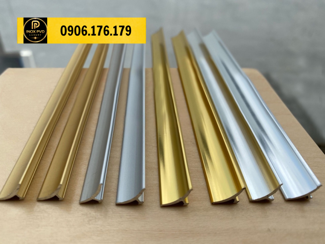 Nẹp nhôm góc âm YA8.0 thi công hoàn thiện góc âm gạch