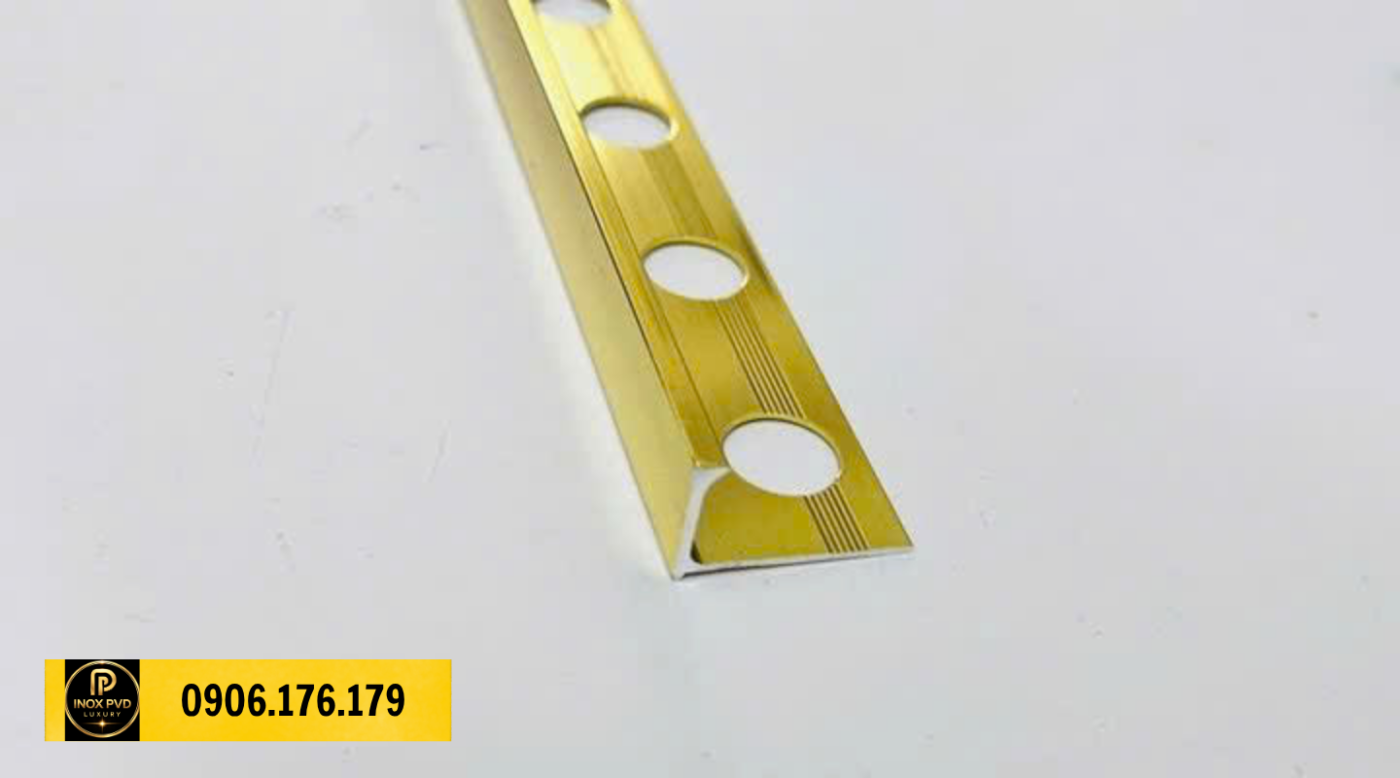 Nẹp nhôm YL10 bo góc mép gạch sắc nét, bảo vệ cạnh tường bền đẹp cho công trình