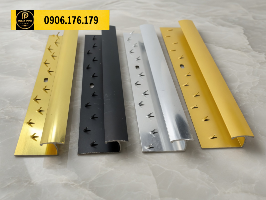 Nẹp nhôm khóa mép thảm cố định thảm vào nền gọn gàng