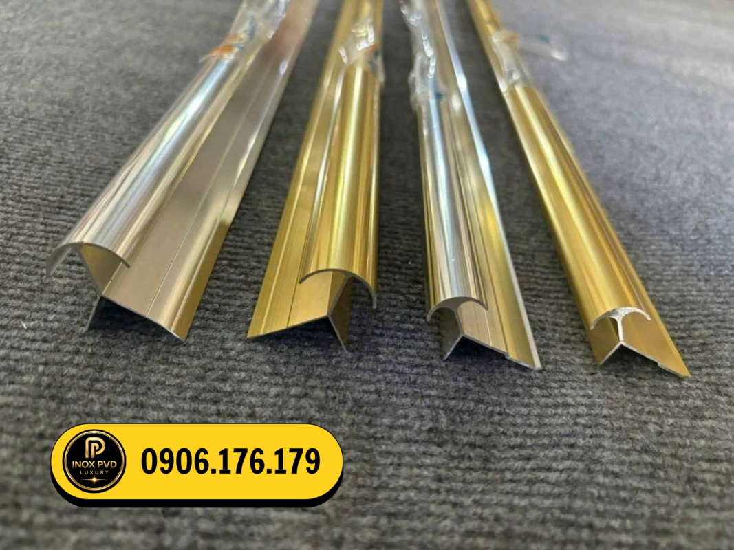 Thi công nẹp nhôm bo góc tròn 2 cánh chống va đập tại Đà Nẵng Nghệ An Thanh Hóa