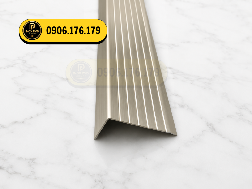 Nẹp inox chống trơn bảo vệ bậc cầu thang tại Đà Nẵng Quy Nhơn Nha Trang