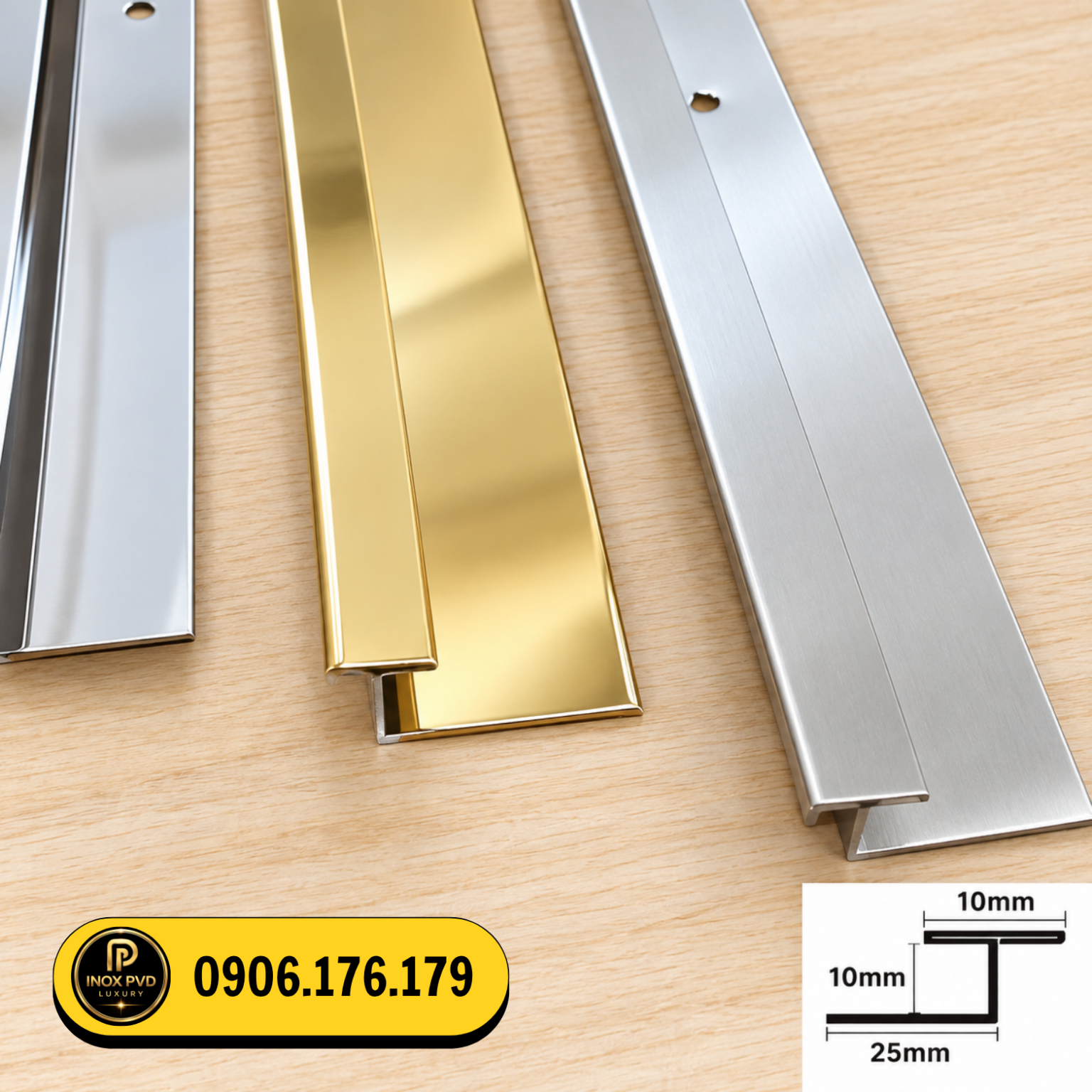 Nẹp H inox nẹp treo gạch dùng tạo khe nối, liên kết và hoàn thiện các tấm gạch, đá, giúp đường nối đều và đẹp.