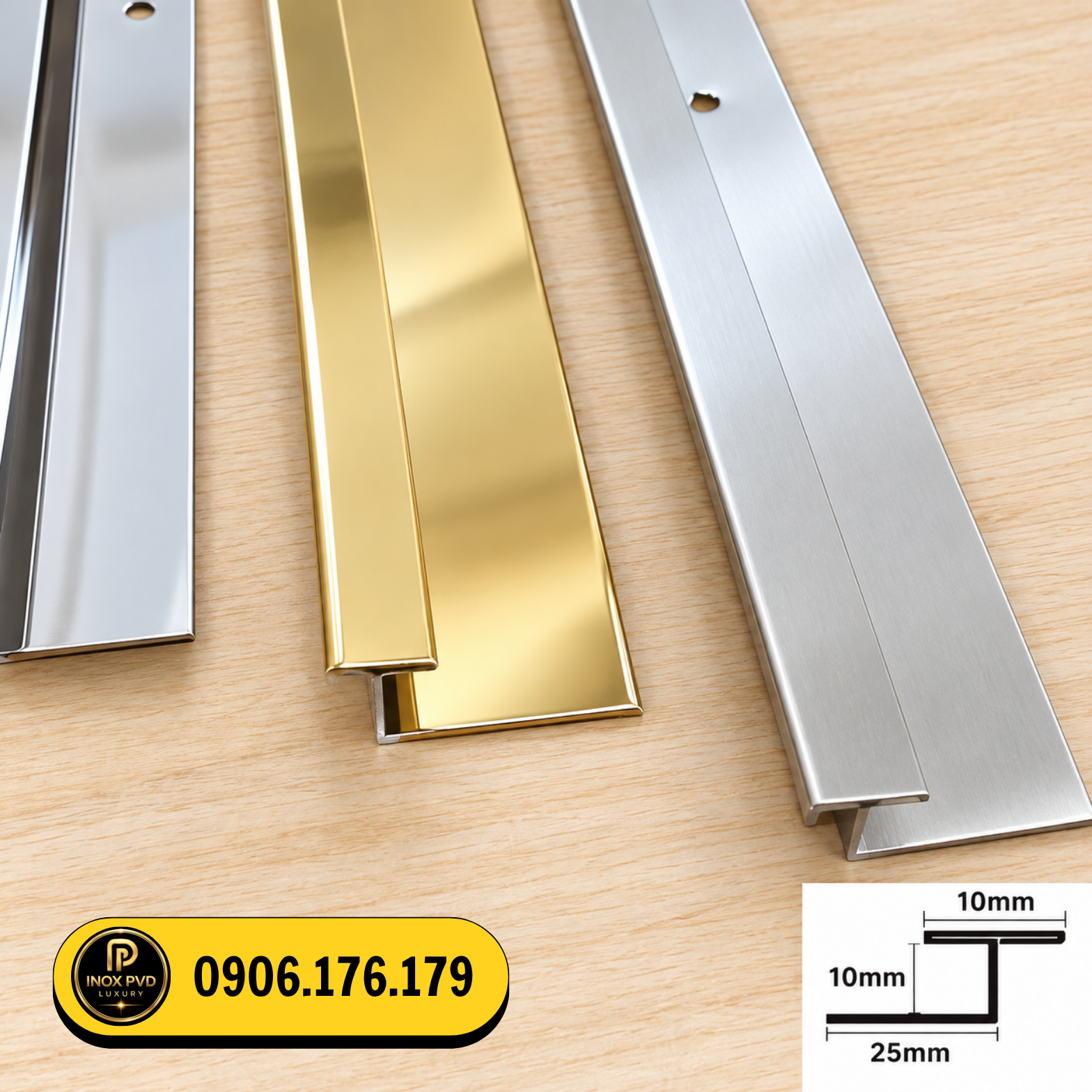 Nẹp H inox nẹp treo gạch dùng tạo khe nối, liên kết và hoàn thiện các tấm gạch, đá, giúp đường nối đều và đẹp.